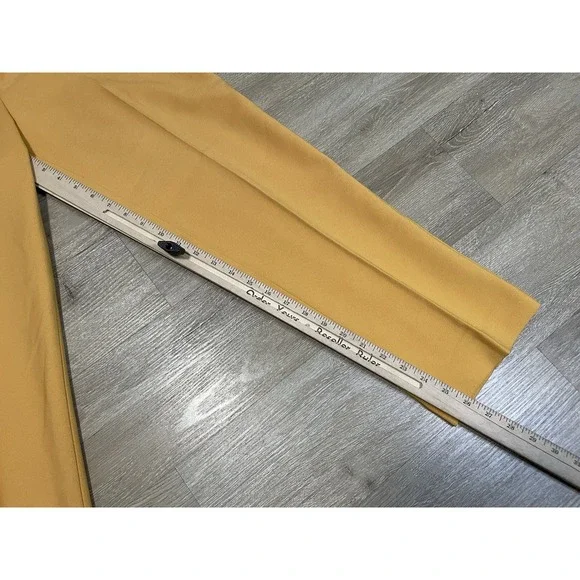 Express Pants Womens Sz 2R Regular Editor Straight Ankle High Rise Yellow - Picture 7 of 8